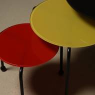 Set of 3 Italian Modern Memphis Style Nesting Tables 1980s