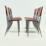 Set of 6 Dining Chairs Model T38 by Studio Archirivolto for Fasem Italy 1980s