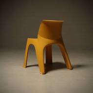 Sculptural Monobloc Chair in Yellow ABS Plastic 1970s