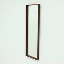 Large Scandinavian Rectangular Rosewood Mirror 1960s