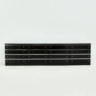 Large Modular Sideboard in Ebonized Wood with Aluminium Accents 1980s