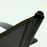 Post Modern Saddle Leather and Steel Lounge Chair 1980s
