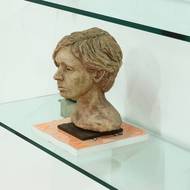Studio Made Clay Sculpted Woman Buste Portrait Head 1970s