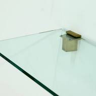 Rare Large Peter Ghyczy Brass and Glass Wall-Mounted Shelving Unit 1970s