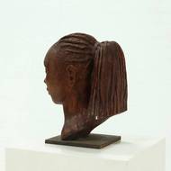 Studio Made Clay Sculpted Woman Buste Portrait Head 1970s