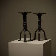Brutalist Sculptural Wrought Iron Candle Holder 1960s