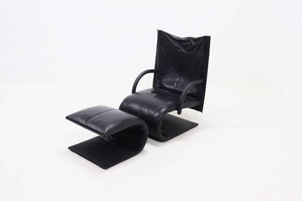 Ligne Roset Zen Lounge Chair and Ottoman by Claude Brisson 1980s