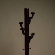 Stained Ash Wood and Travertine Coat Stand in the Style of Ettore Sottsass 1980s