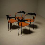 Set of 4 Post Modern Dining Chairs by Tetide Italy 1980s