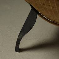 Italian Modern Sculptural Wicker and Steel Lounge Chair 1980s
