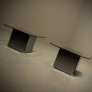 Pair of Mirrored Glass Coffee Tables 1980s