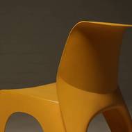 Sculptural Monobloc Chair in Yellow ABS Plastic 1970s