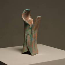 Studio Pottery Free Form Raku Glazed Sculpture 1990s