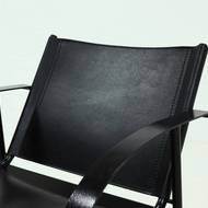 Post Modern Saddle Leather and Steel Lounge Chair 1980s