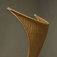 Italian Modern Sculptural Wicker and Steel Lounge Chair 1980s