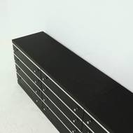 Large Modular Sideboard in Ebonized Wood with Aluminium Accents 1980s