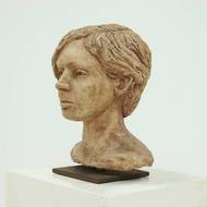 Studio Made Clay Sculpted Woman Buste Portrait Head 1970s
