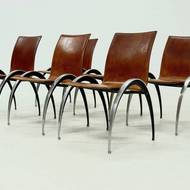 Set of 6 Dining Chairs by Pierre Mazairac & Karel Boonzaaijer for Hennie De Jong International Collections 1980s