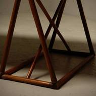 Mid Century Italian Trestle Desk or Dining Table in Bamboo and Rattan 1970s