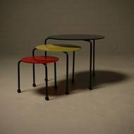Set of 3 Italian Modern Memphis Style Nesting Tables 1980s