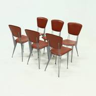 Set of 6 Dining Chairs Model T38 by Studio Archirivolto for Fasem Italy 1980s