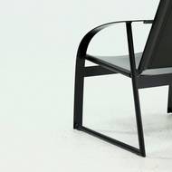 Post Modern Saddle Leather and Steel Lounge Chair 1980s