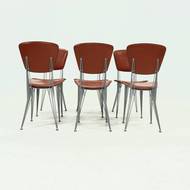 Set of 6 Dining Chairs Model T38 by Studio Archirivolto for Fasem Italy 1980s