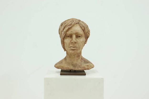 Studio Made Clay Sculpted Woman Buste Portrait Head 1970s