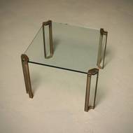 Mid Century Brass and Glass Coffee Table by Peter Ghyczy 1970s