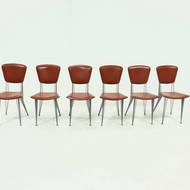 Set of 6 Dining Chairs Model T38 by Studio Archirivolto for Fasem Italy 1980s