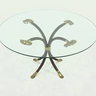 Coffee Table by Manfred Bredohl in Brass and Forged Iron 1970s