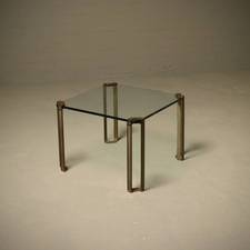 Mid Century Brass and Glass Coffee Table by Peter Ghyczy 1970s