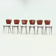 Set of 6 Dining Chairs Model T38 by Studio Archirivolto for Fasem Italy 1980s