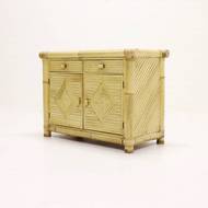 Mid Century Rattan and Bamboo Sideboard 1970s