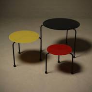 Set of 3 Italian Modern Memphis Style Nesting Tables 1980s