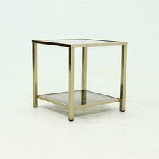Two Tier Gold Plated Side Table by Belgo Chrom 1970s