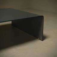 Italian Modern Etched Glass Coffee Table 1980s