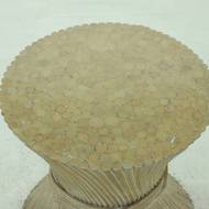 Bamboo and Glass Round Dining Table Attributed to McGuire, USA 1970s
